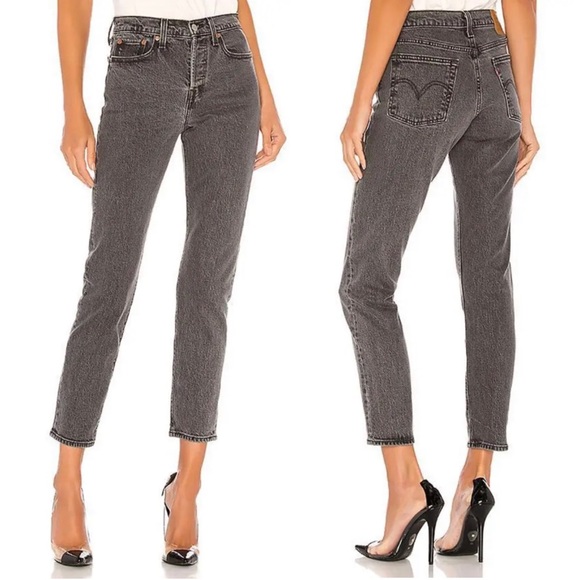 Levi's Denim - Levi's Premium Wedgie Icon Fit Jeans in Bite My Dust Gray High Waist Ankle 25